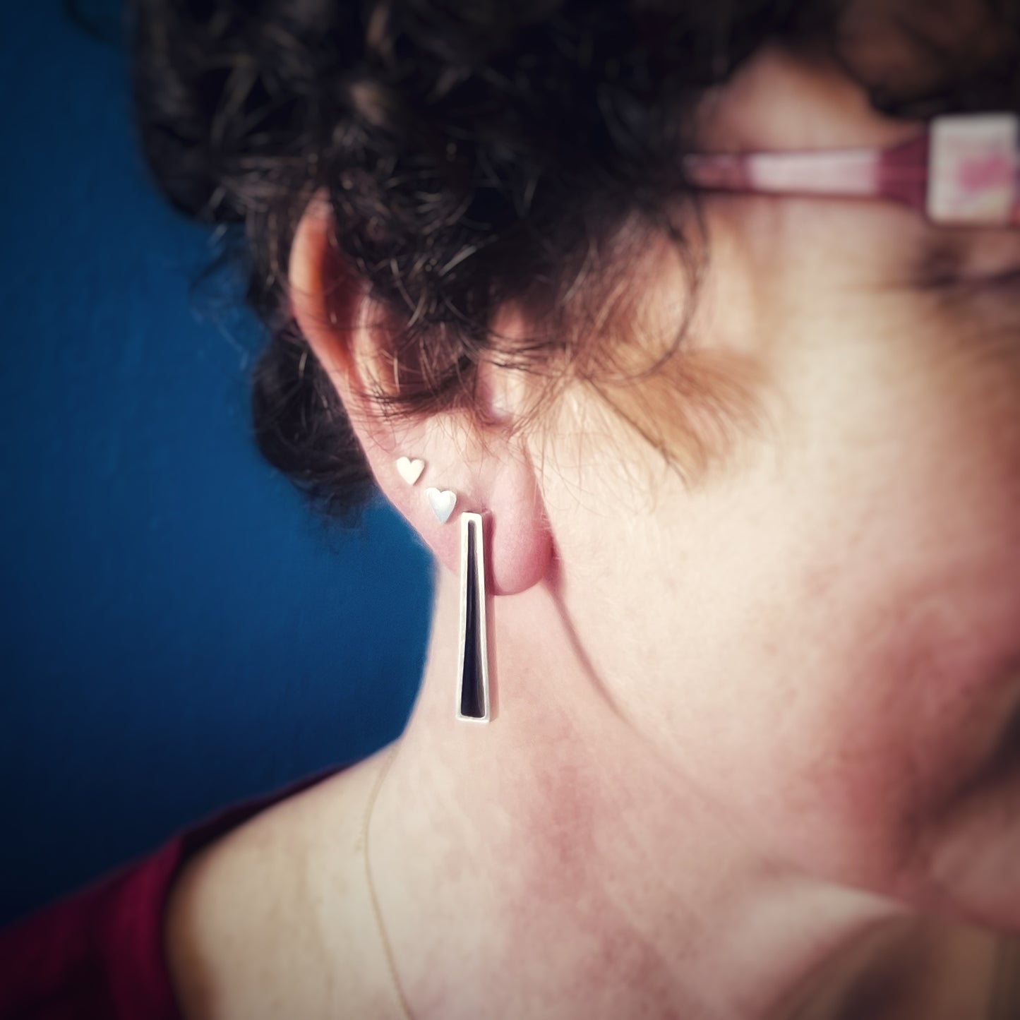 Resin earrings black