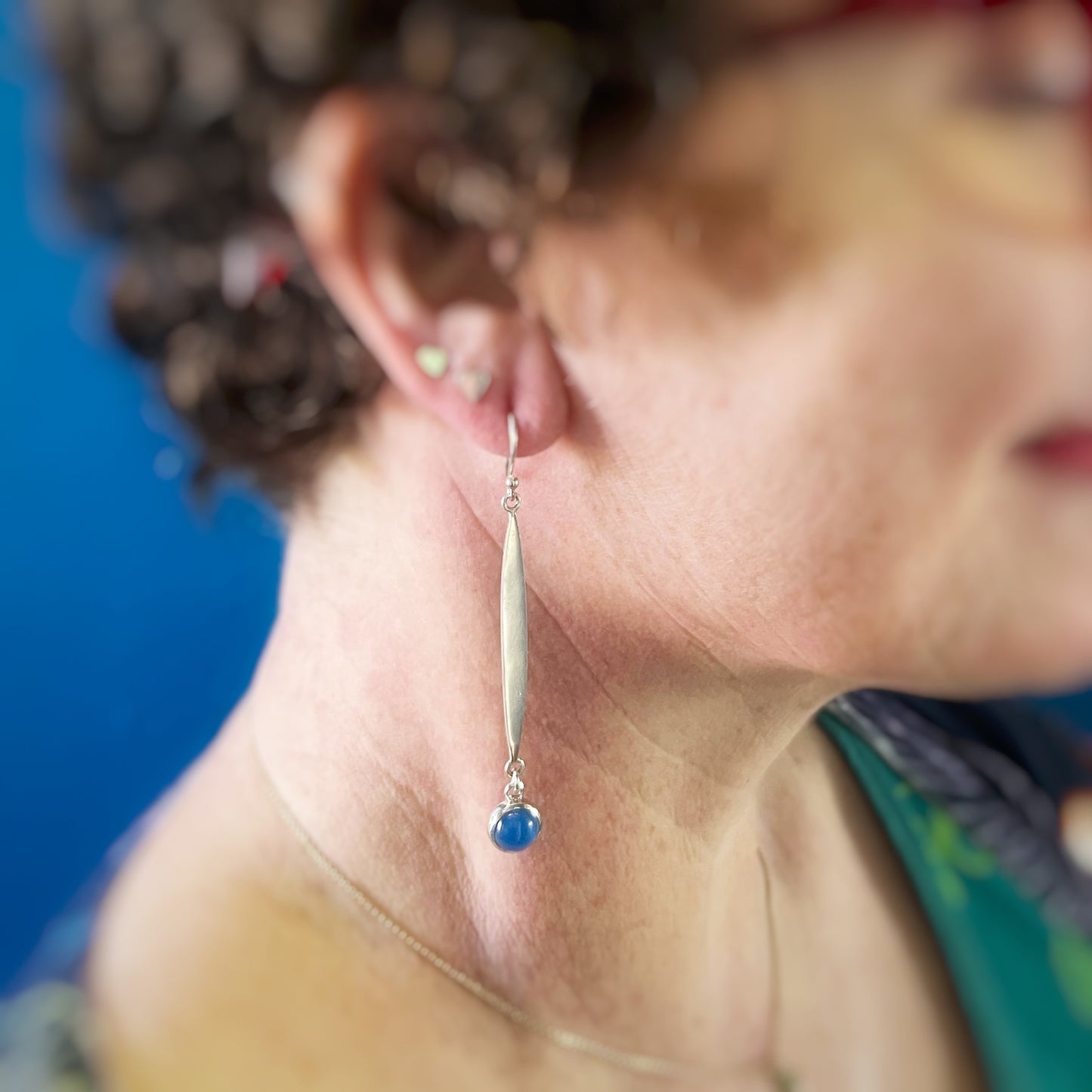 Blue agate drop earrings