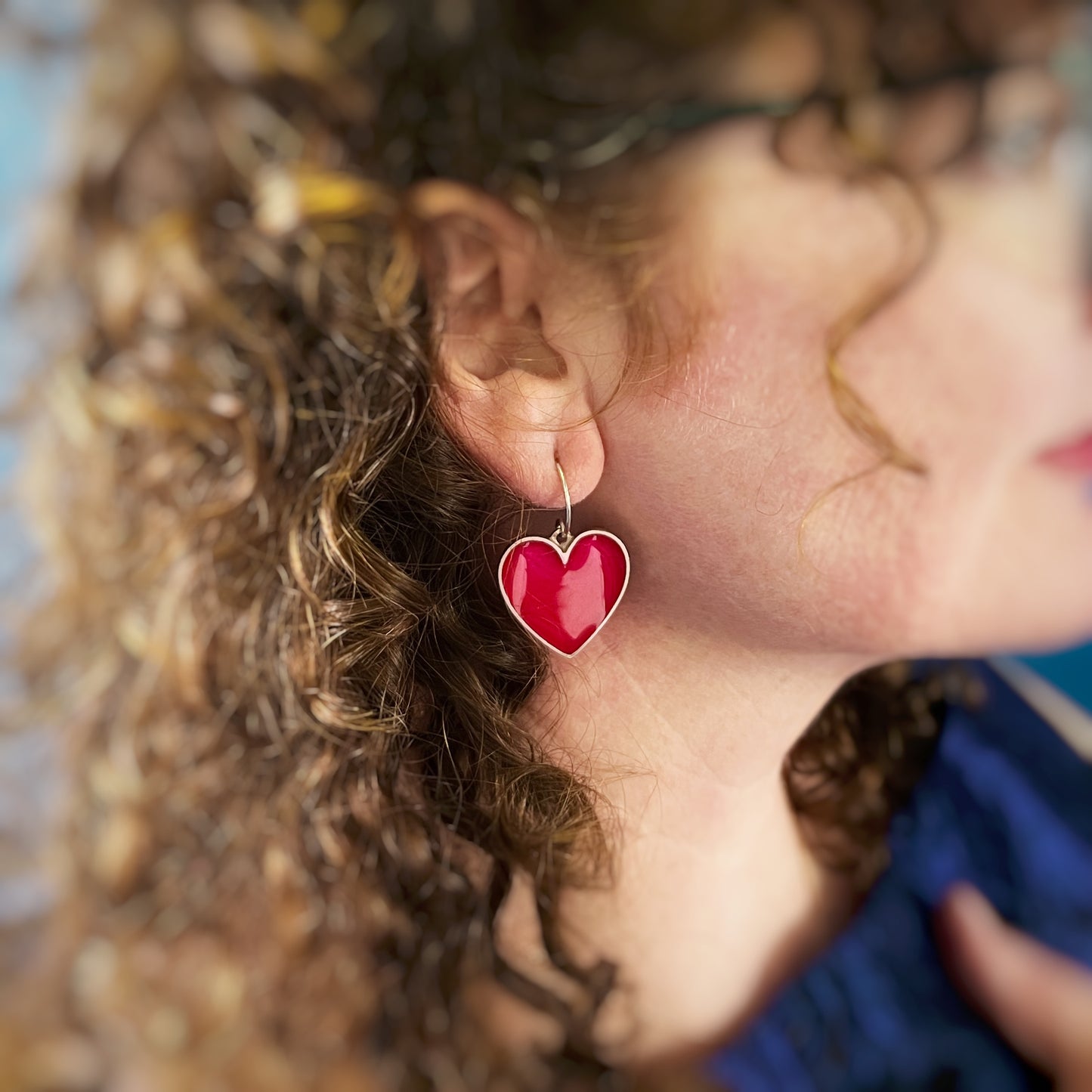 Resin heart earrings