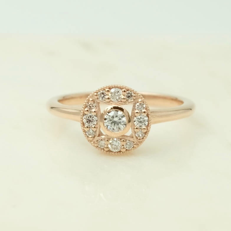 Rose gold and diamond ring