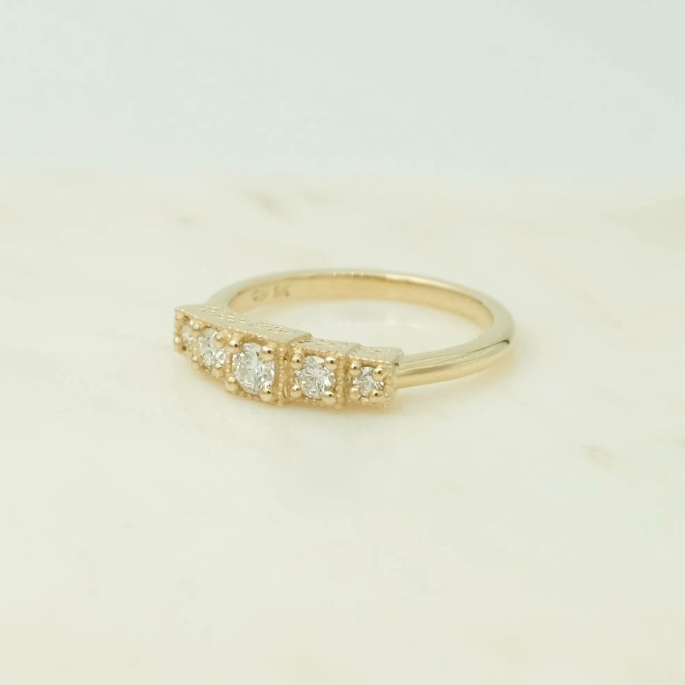 Gold and diamond ring