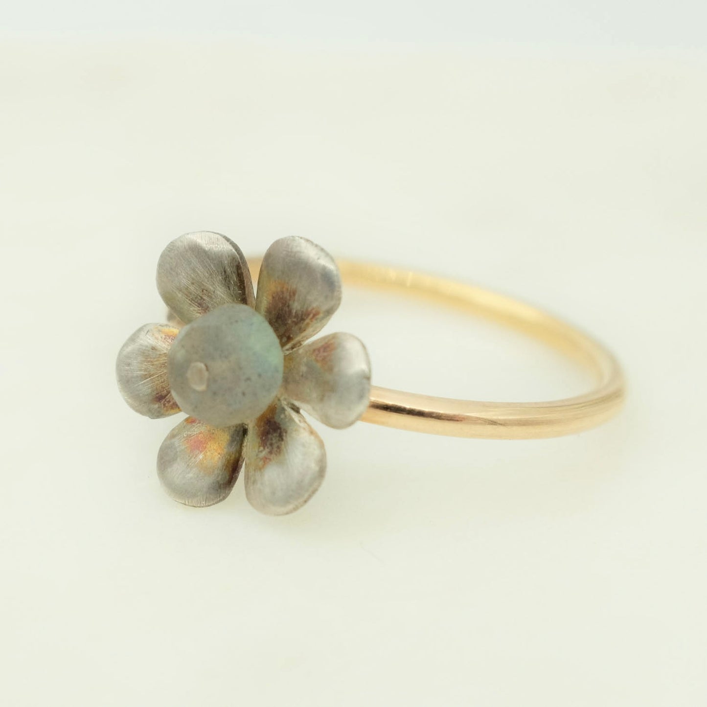 Labradorite and gold ring