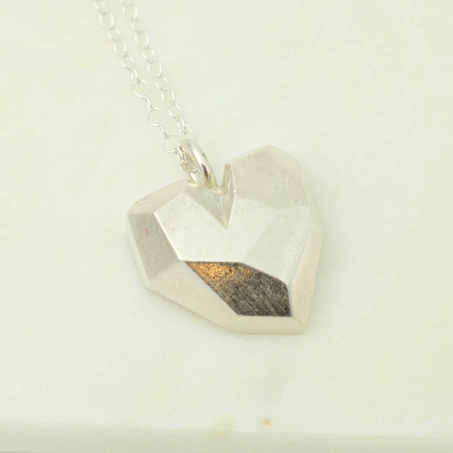 Faceted heart pendant large