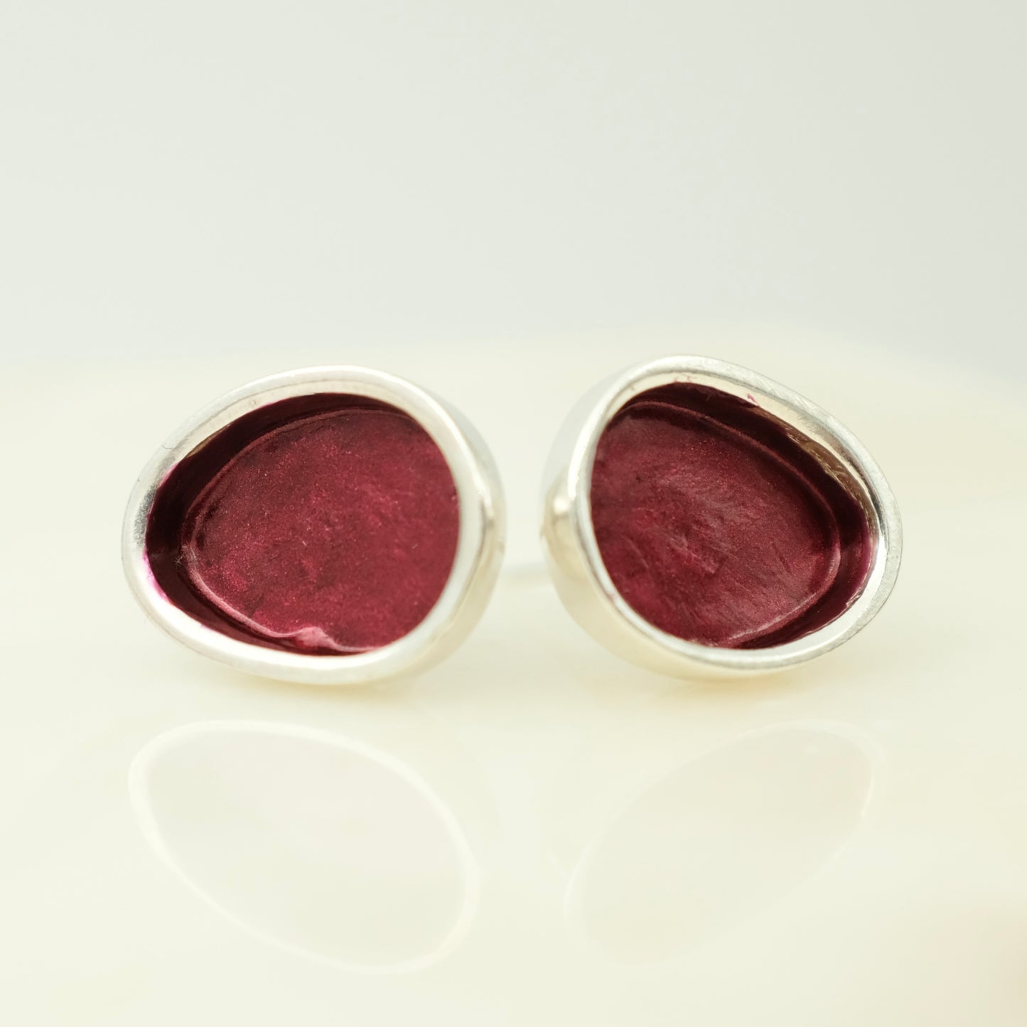 Coloured silver stud earrings - customiseable