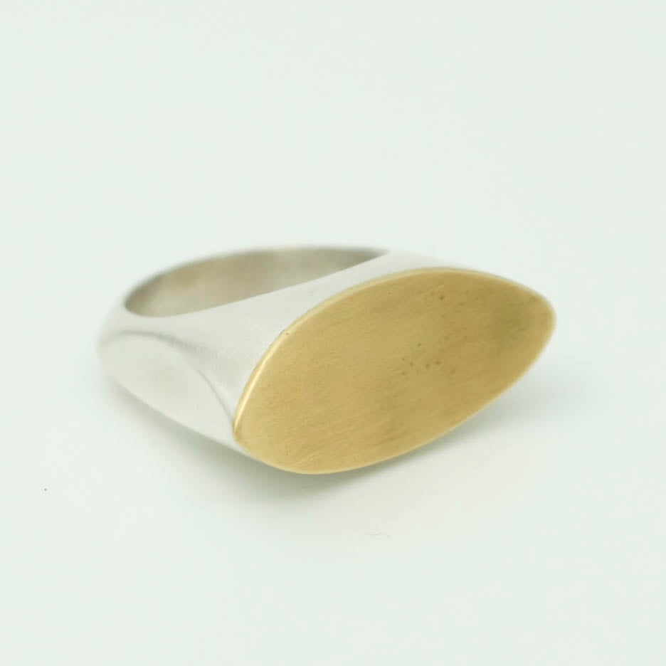 Brass and silver ring