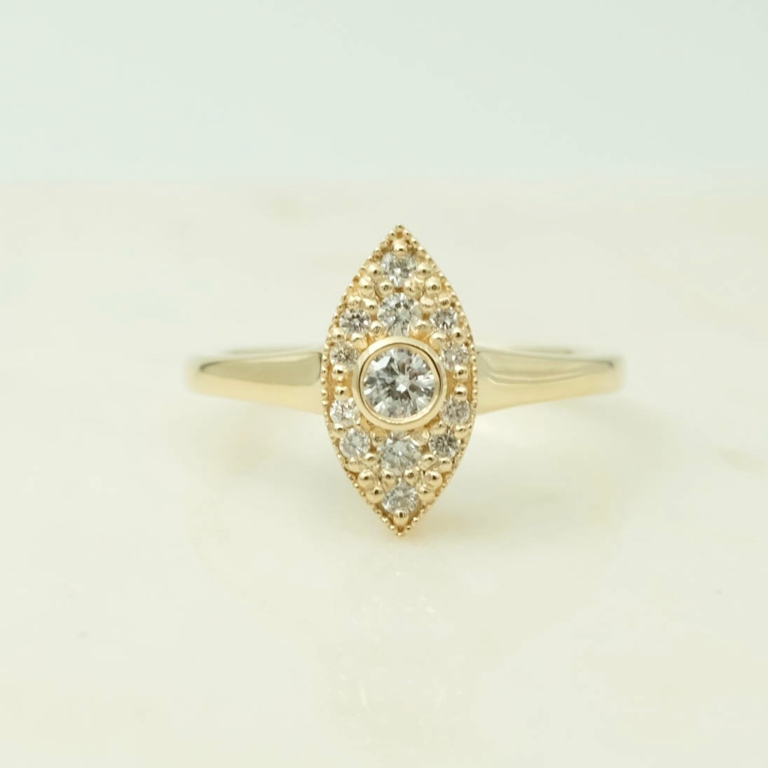 Gold and diamond ring