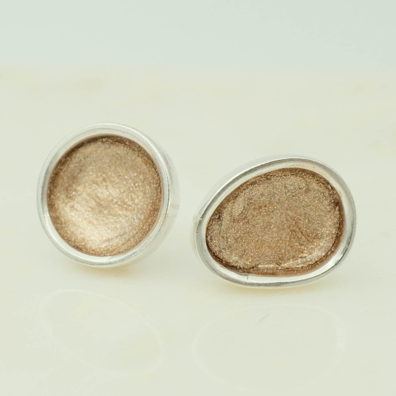 Coloured silver stud earrings - customiseable