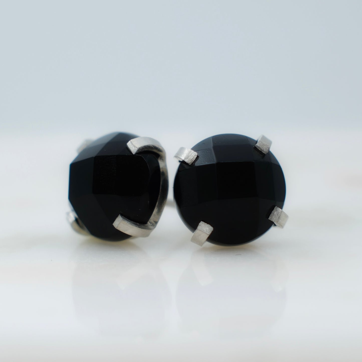 Faceted onyx studs