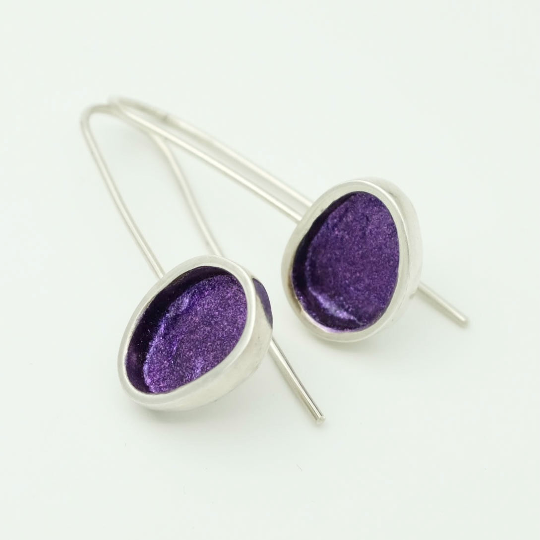 Coloured silver earrings - customiseable