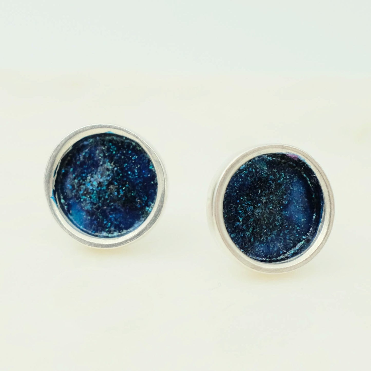 Coloured silver stud earrings - customiseable