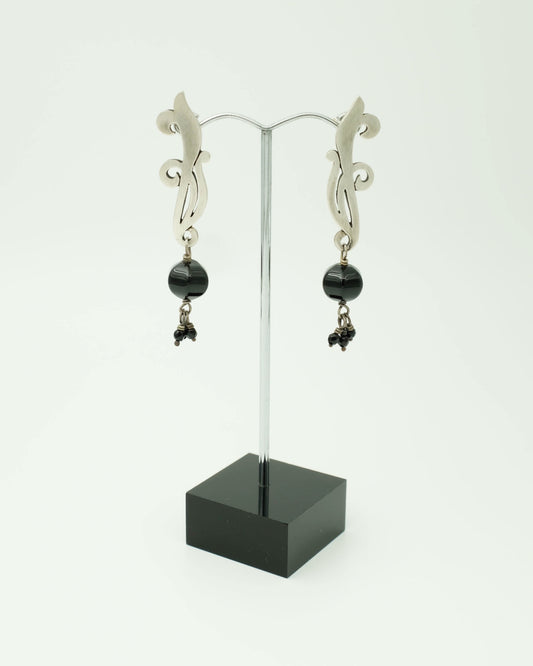 Onyx drop earrings