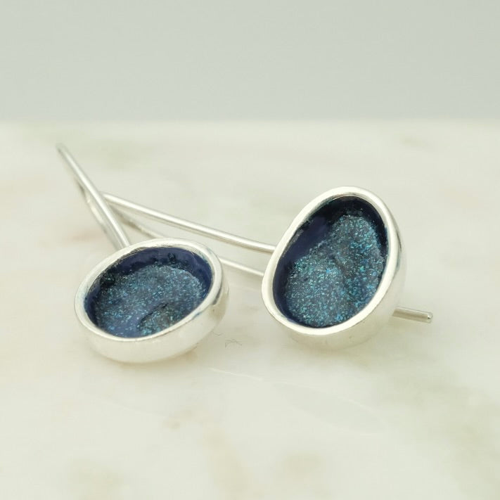 Coloured silver earrings - customiseable